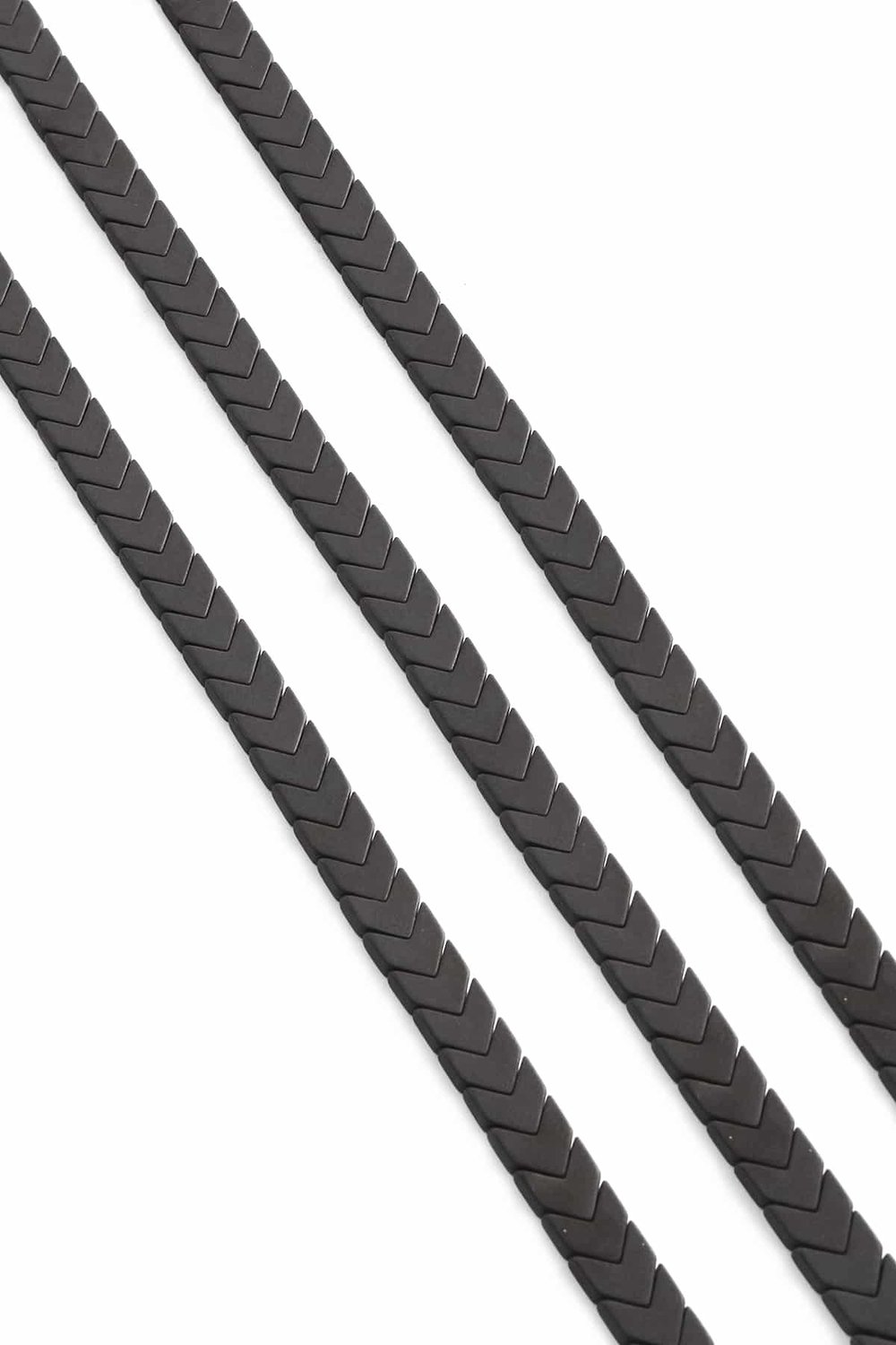 Hematit Taşı Çavuş Kesim Mat Siyah 6x3mm Doğal Taş Dizi