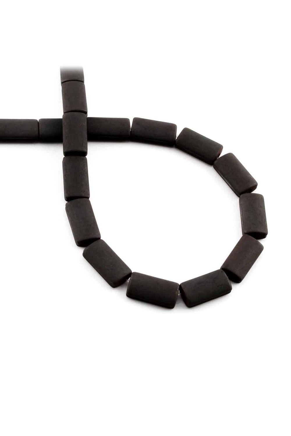 Hematite Natural Stone Matte Black 7x13mm String Of Beads