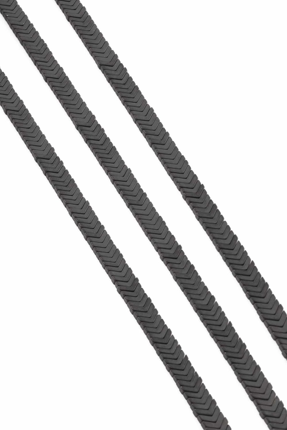 Hematit Taşı Çavuş Kesim Mat Siyah 7x1mm Doğal Taş Dizi