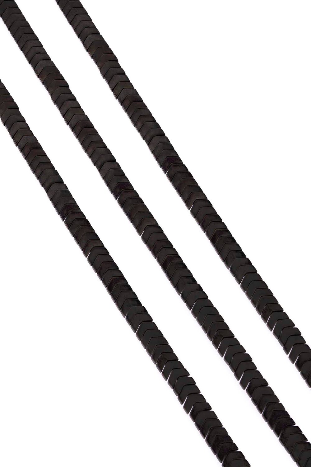Hematit Taşı Çavuş Kesim Mat Siyah 6x2mm Doğal Taş Dizi