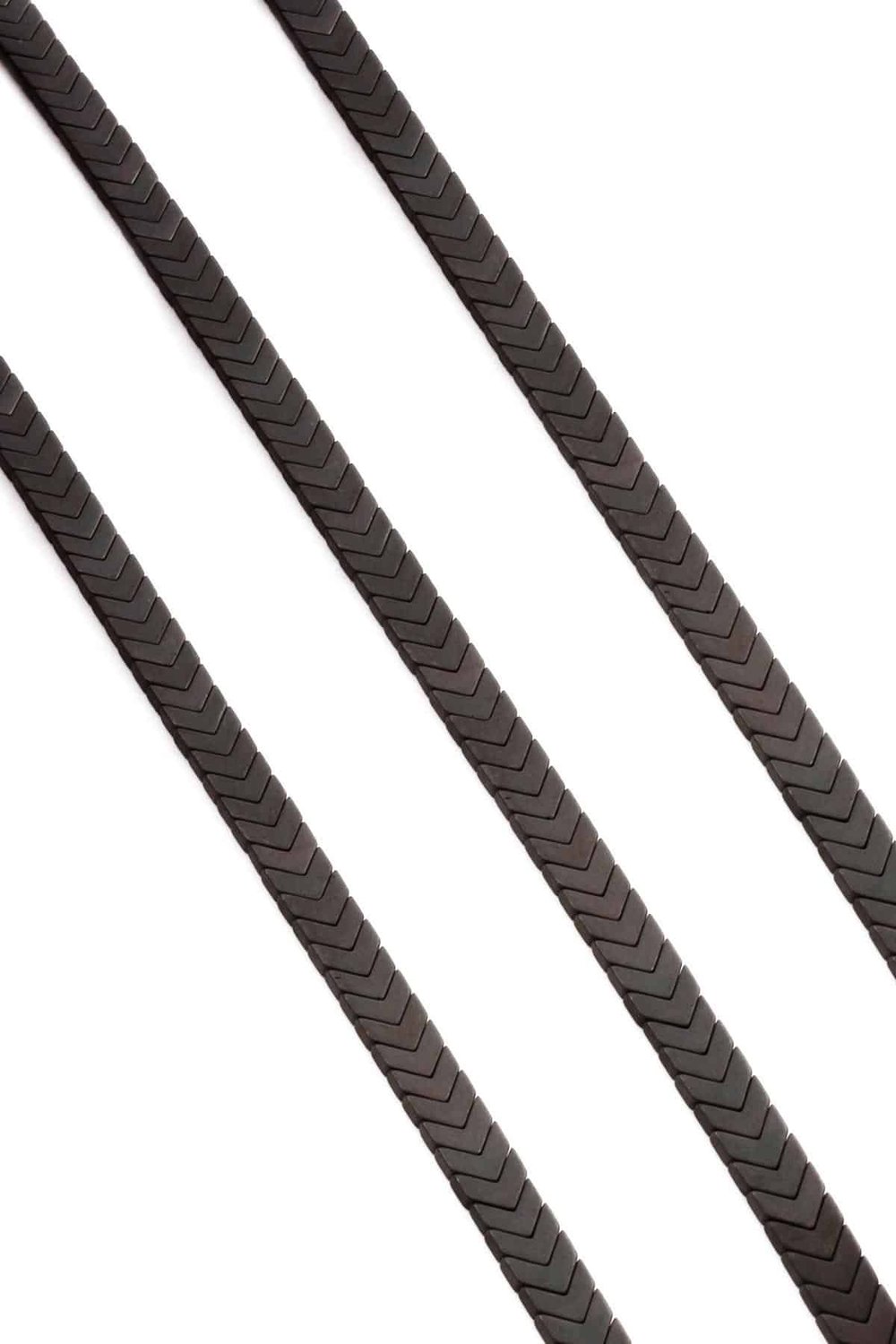 Hematit Taşı Çavuş Kesim Mat Siyah 7x2mm Doğal Taş Dizi