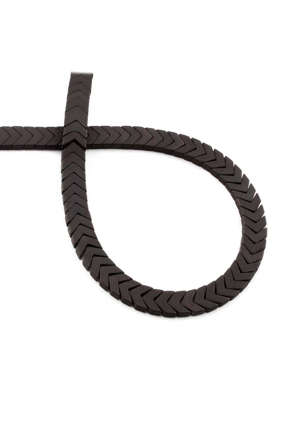 Hematit Taşı Çavuş Kesim Mat Siyah 7x2mm Doğal Taş Dizi