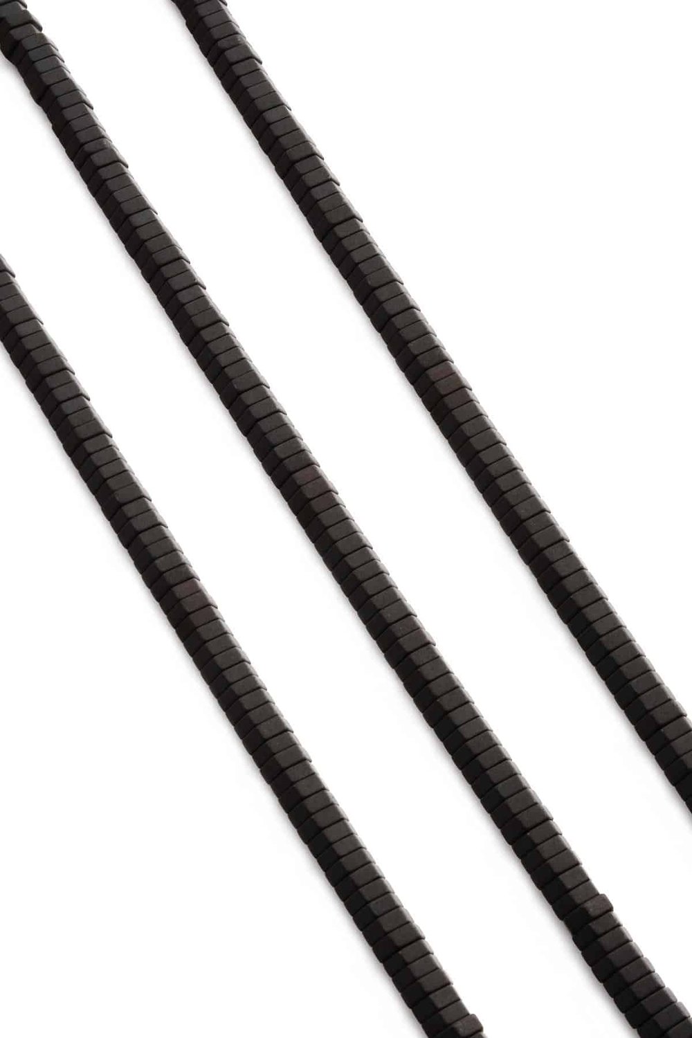 Hematit Taşı Altıgen Rondela Kesim Mat Siyah 6x2mm Doğal Taş Dizi