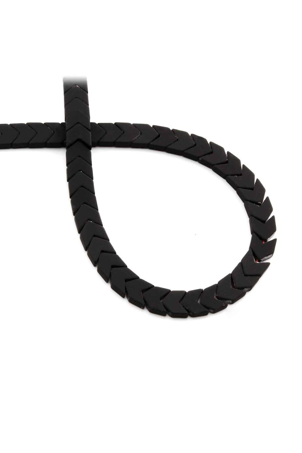 Hematit Taşı Çavuş Kesim Mat Siyah 6x3mm Doğal Taş Dizi
