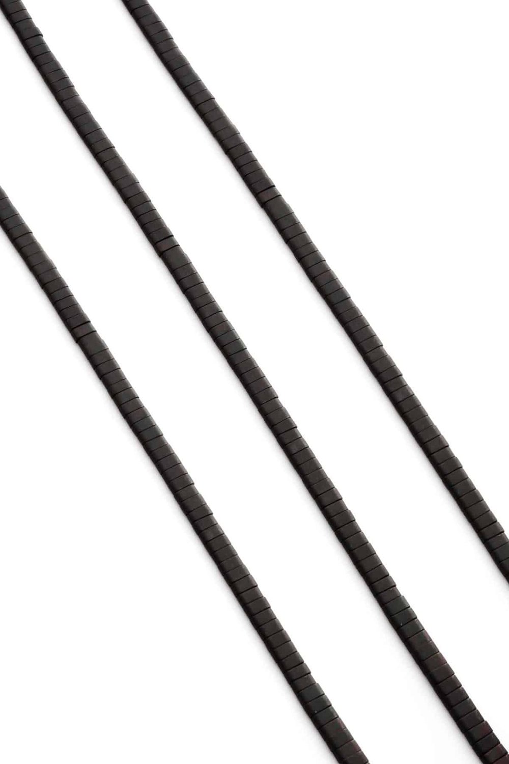 Hematit Taşı Yassı Dikdörtgen Kesim Mat Siyah 4x2mm Doğal Taş Dizi
