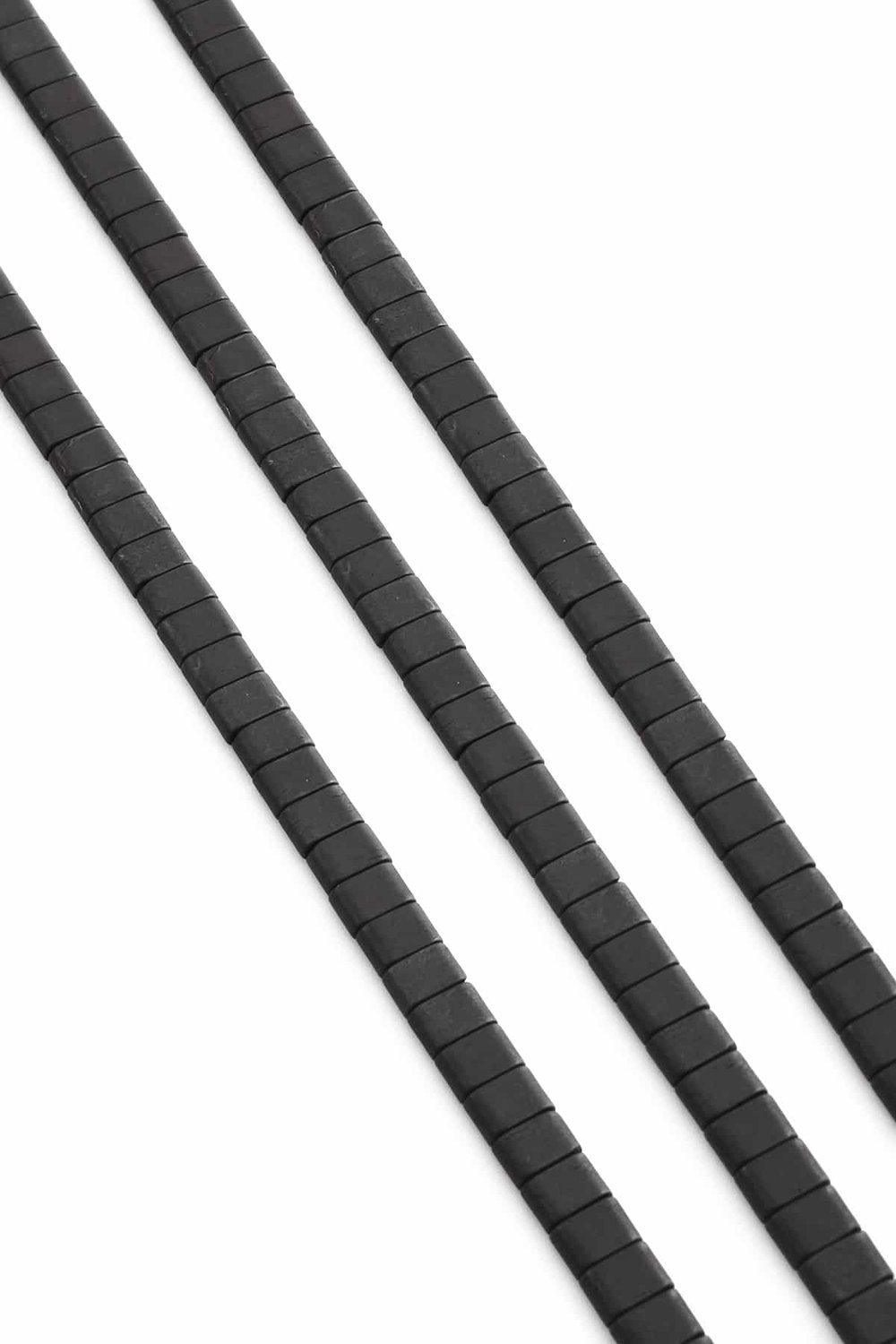 Hematit Taşı Yassı Kare Kesim Mat Siyah 6x4mm Doğal Taş Dizi