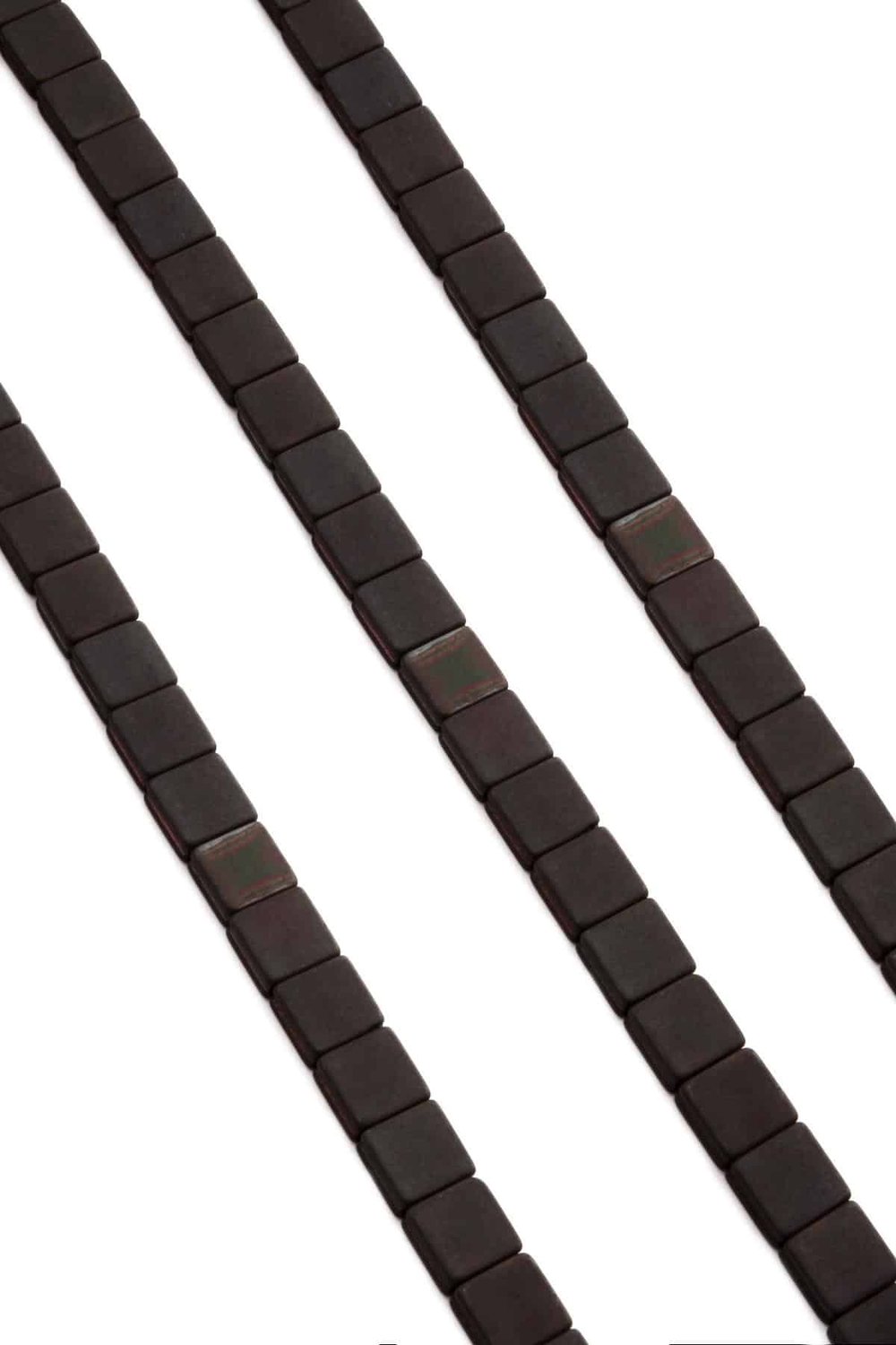 Hematit Taşı Yassı Kare Kesim Mat Siyah 8x8mm Doğal Taş Dizi