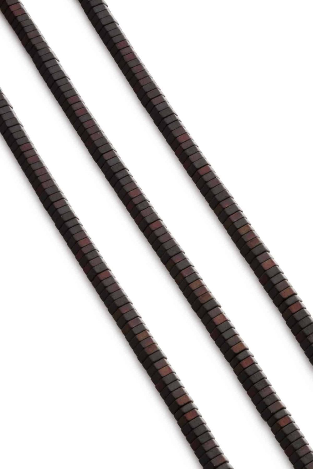 Hematit Taşı Altıgen Rondela Kesim Mat Siyah Gökkuşağı 6x2mm Doğal Taş Dizi