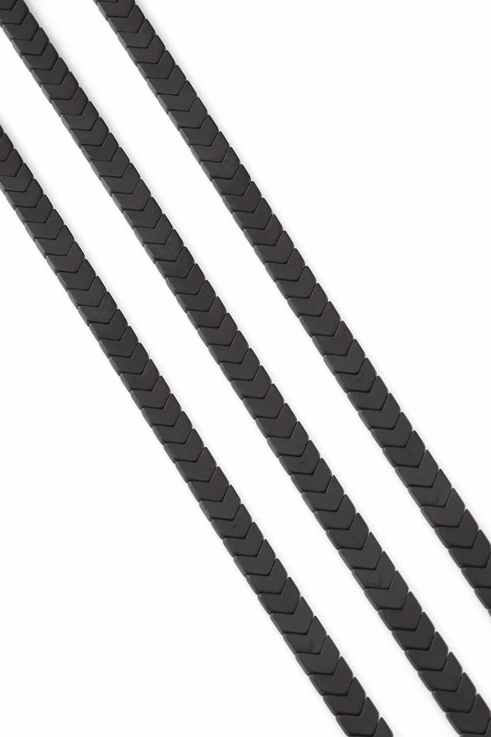 Hematite Natural Stone Matte Black Rainbow Sergeant Cut 6x3mm String Of Beads