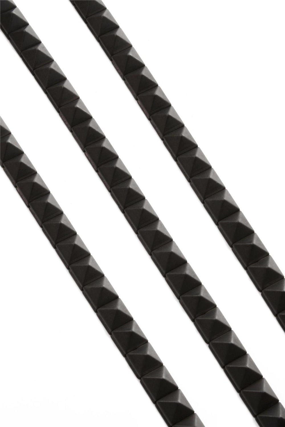 Hematite Natural Stone Matte Black Rainbow Pyramid Cut 8x8mm String Of Beads