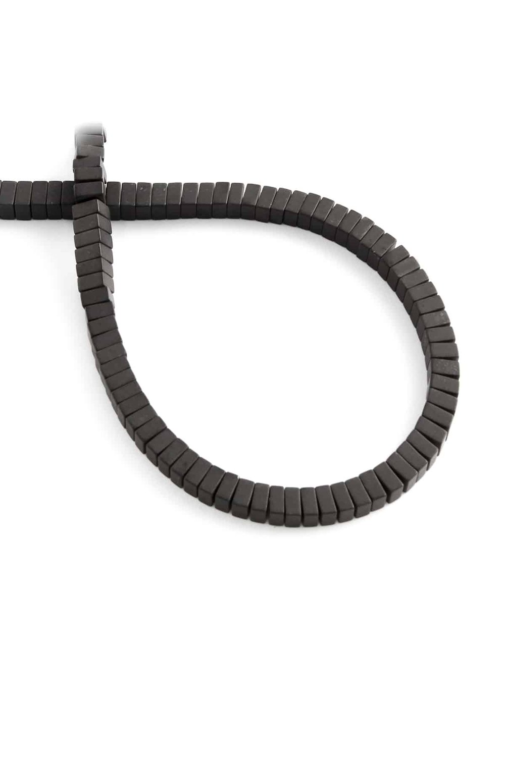 Hematit Taşı Kare Rondela Kesim Mat Siyah 4x2mm Doğal Taş Dizi