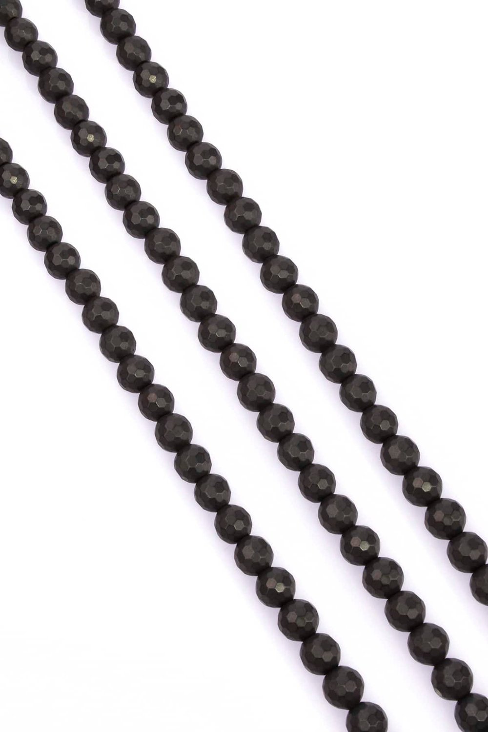 Hematit Taşı Küre Kesim Mat Siyah 8mm Doğal Taş Dizi