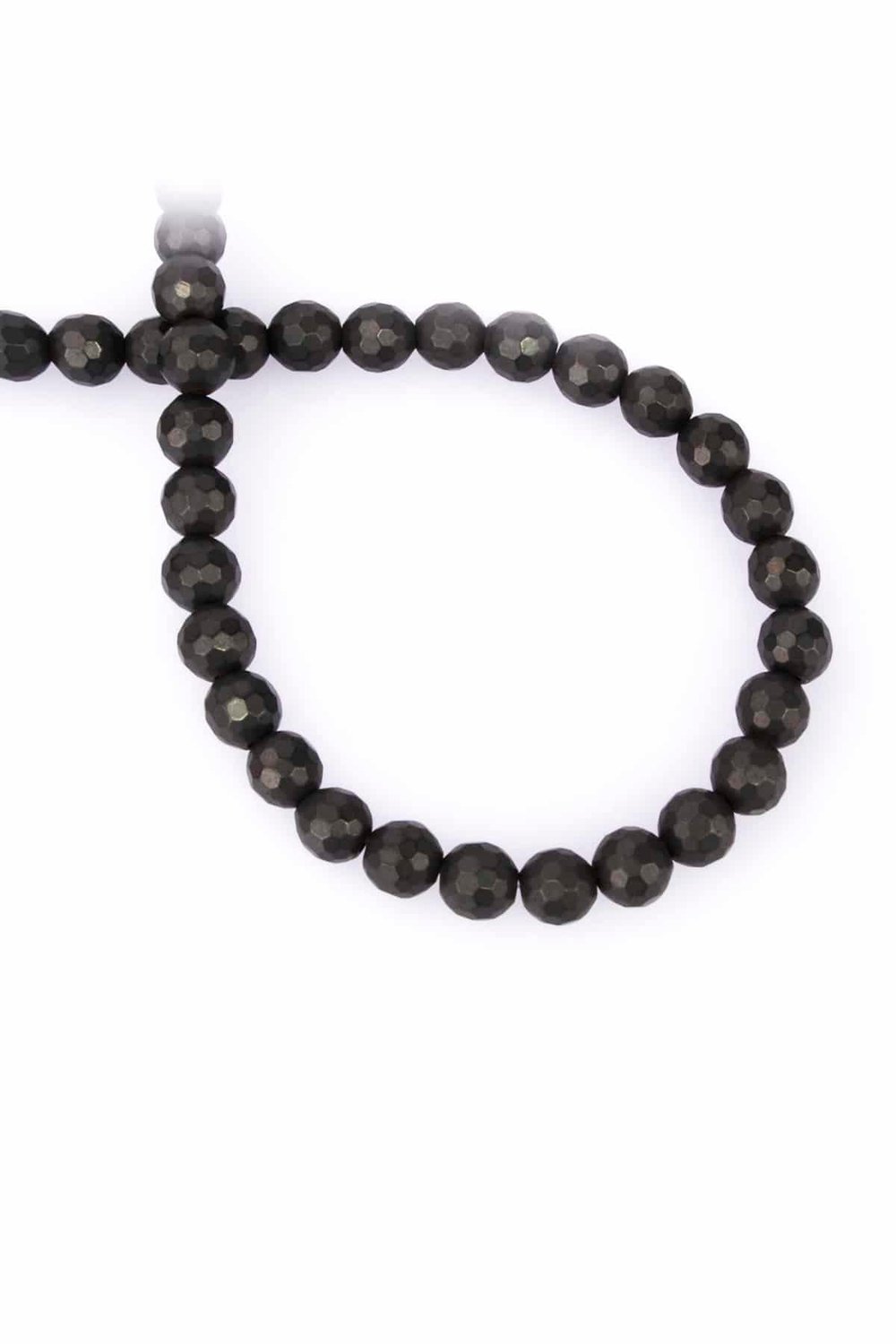 Hematit Taşı Küre Kesim Mat Siyah 8mm Doğal Taş Dizi