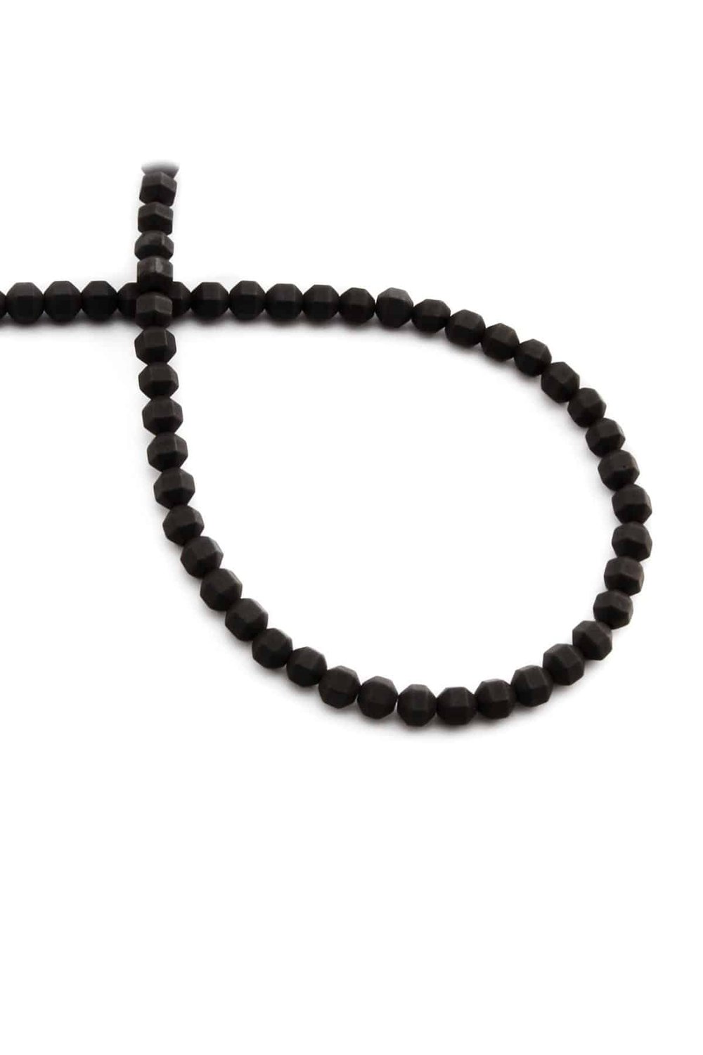 Hematite Natural Stone Matte Black Special Cut 4mm String Of Beads