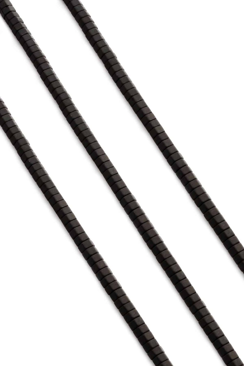 Hematit Taşı Altıgen Rondela Kesim Mat Siyah 6x3mm Doğal Taş Dizi