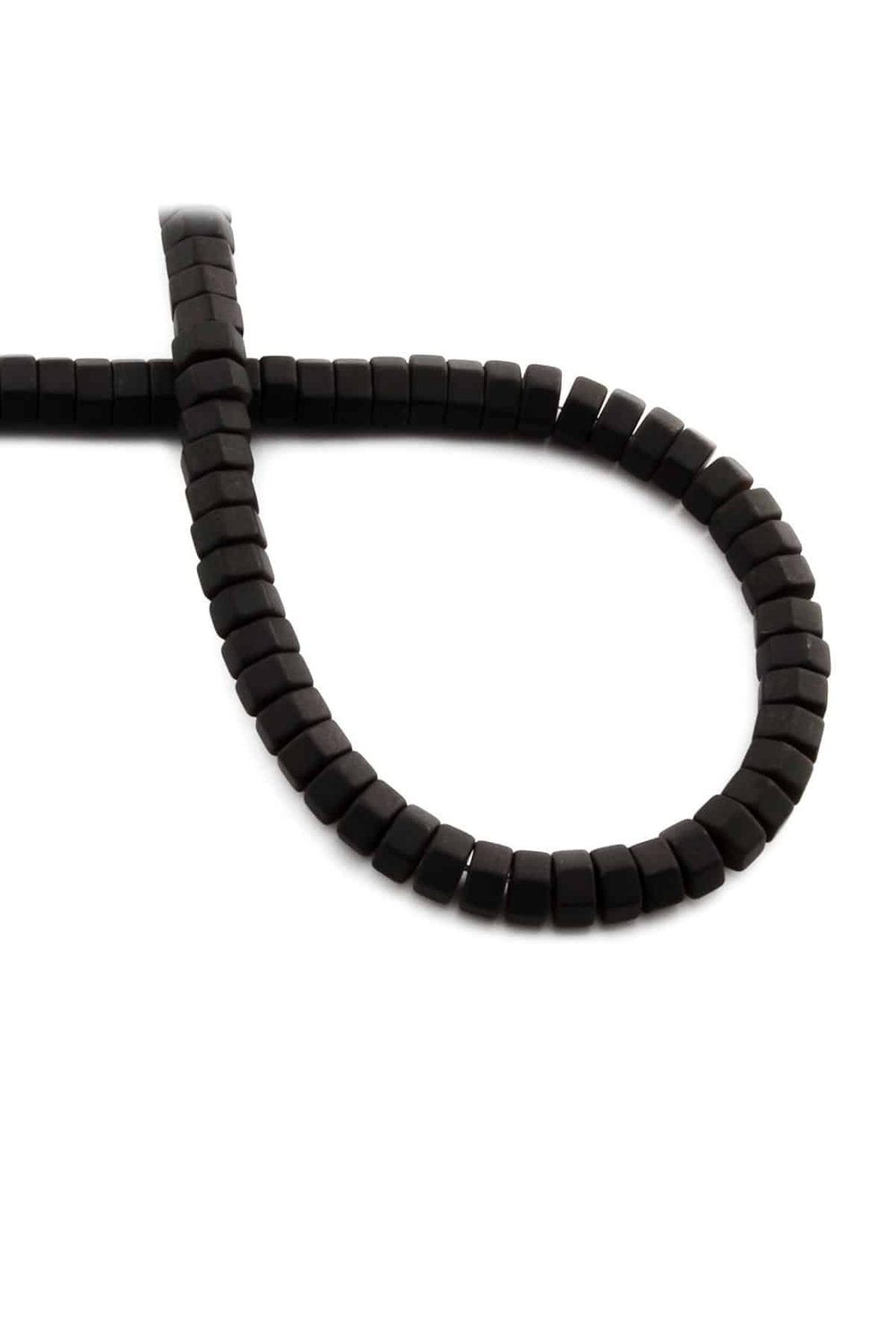 Hematit Taşı Altıgen Rondela Kesim Mat Siyah 6x3mm Doğal Taş Dizi