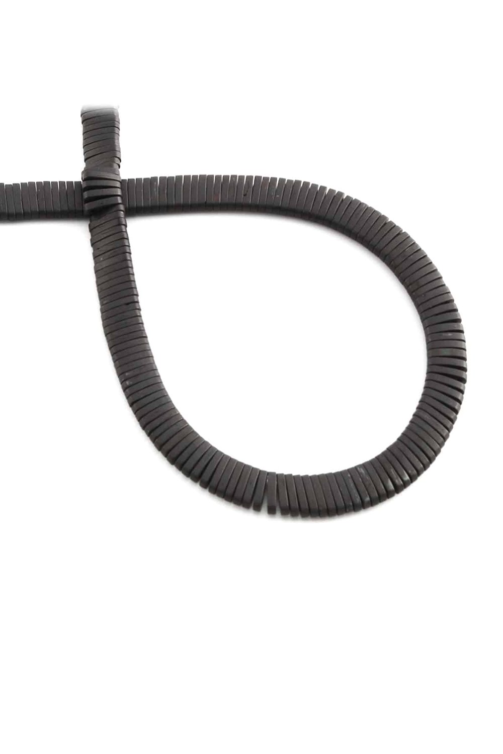 Hematite Natural Stone Matte Black Washer Cut Double Hole 5x1mm String Of Beads
