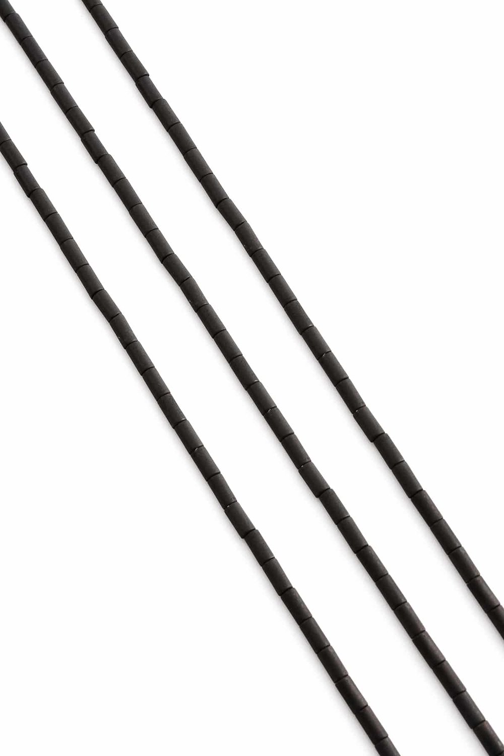 Hematite Natural Stone Matte Black Cylinder Cut 2x4mm String Of Beads