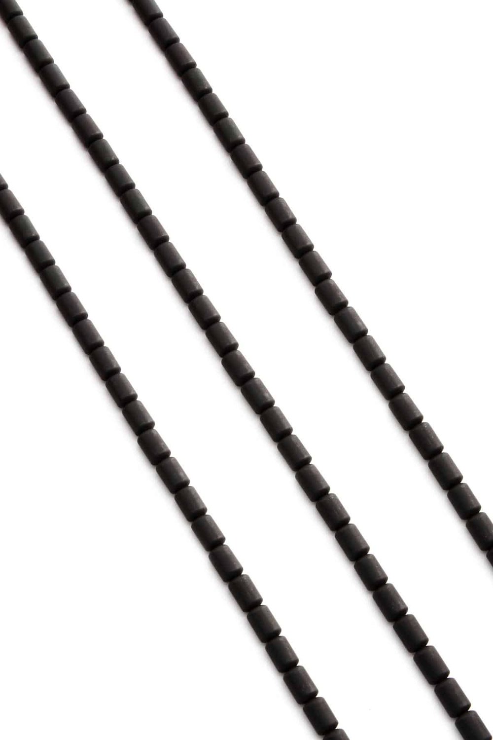 Hematit Taşı Silindir Kesim Mat Siyah 4x5mm Doğal Taş Dizi