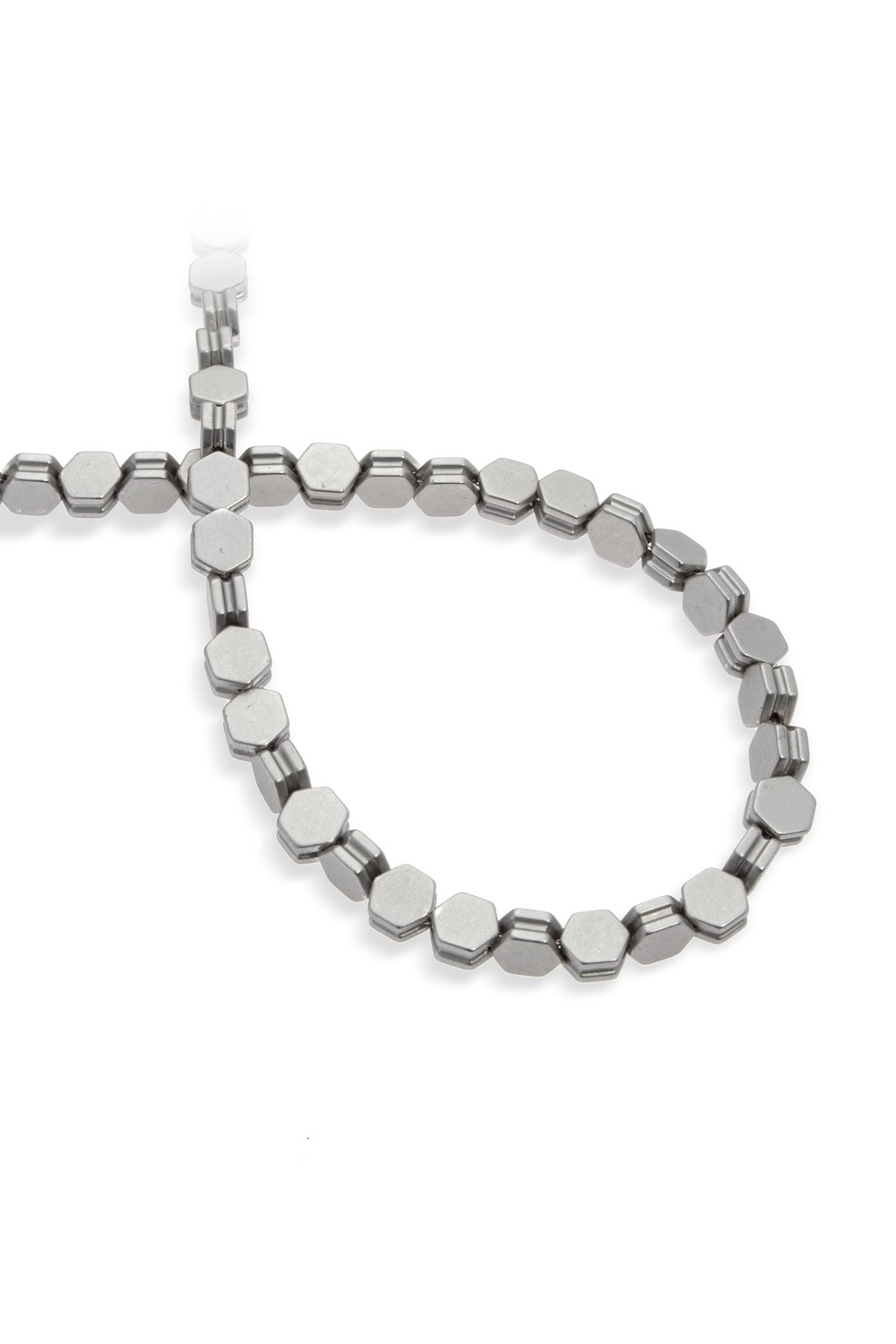 Hematit Taşı Altıgen Kanallı Kesim Mat Titanyum 7x4mm Doğal Taş Dizi