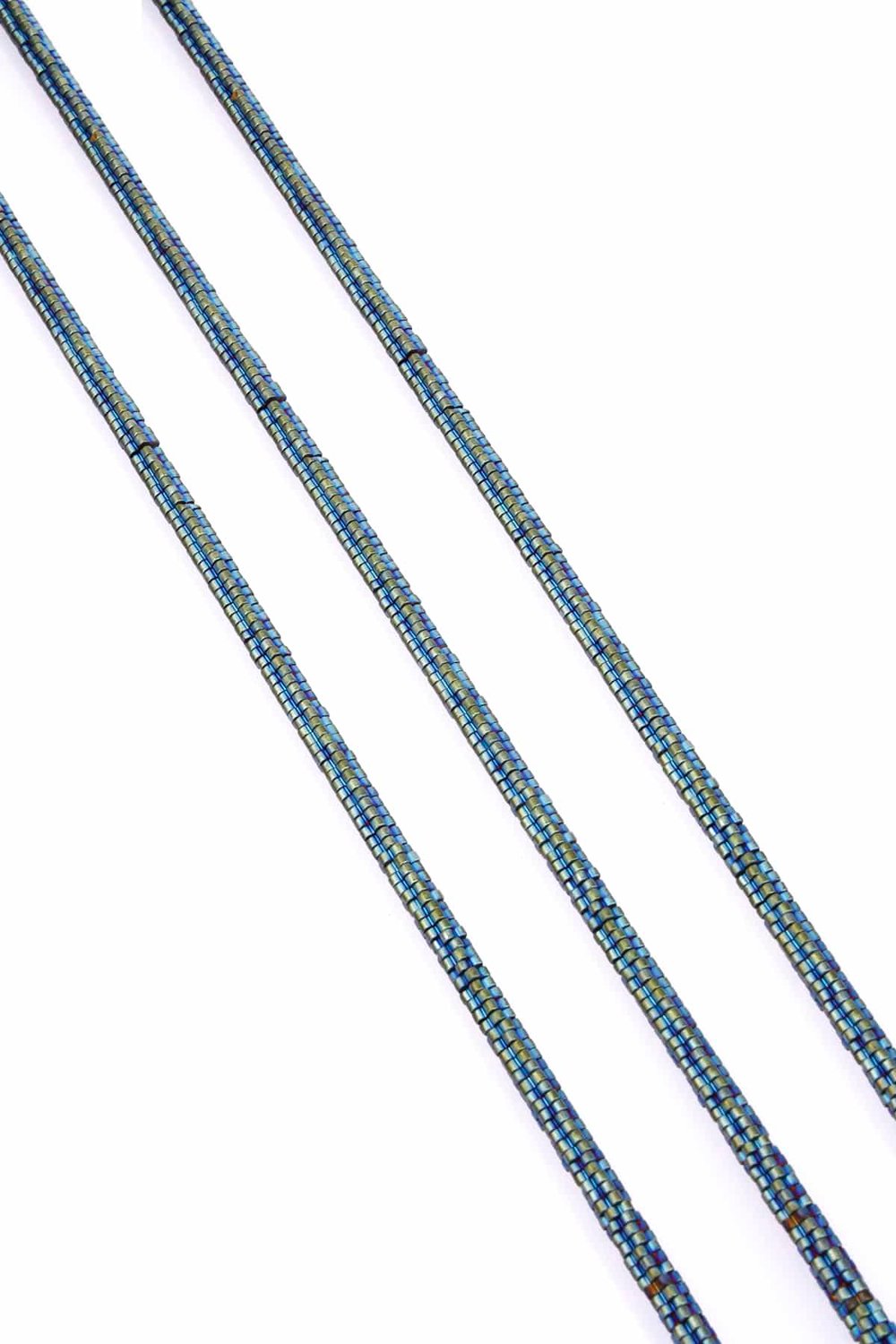 Hematite Natural Stone Matte Green Washer Cut 4x1mm String Of Beads