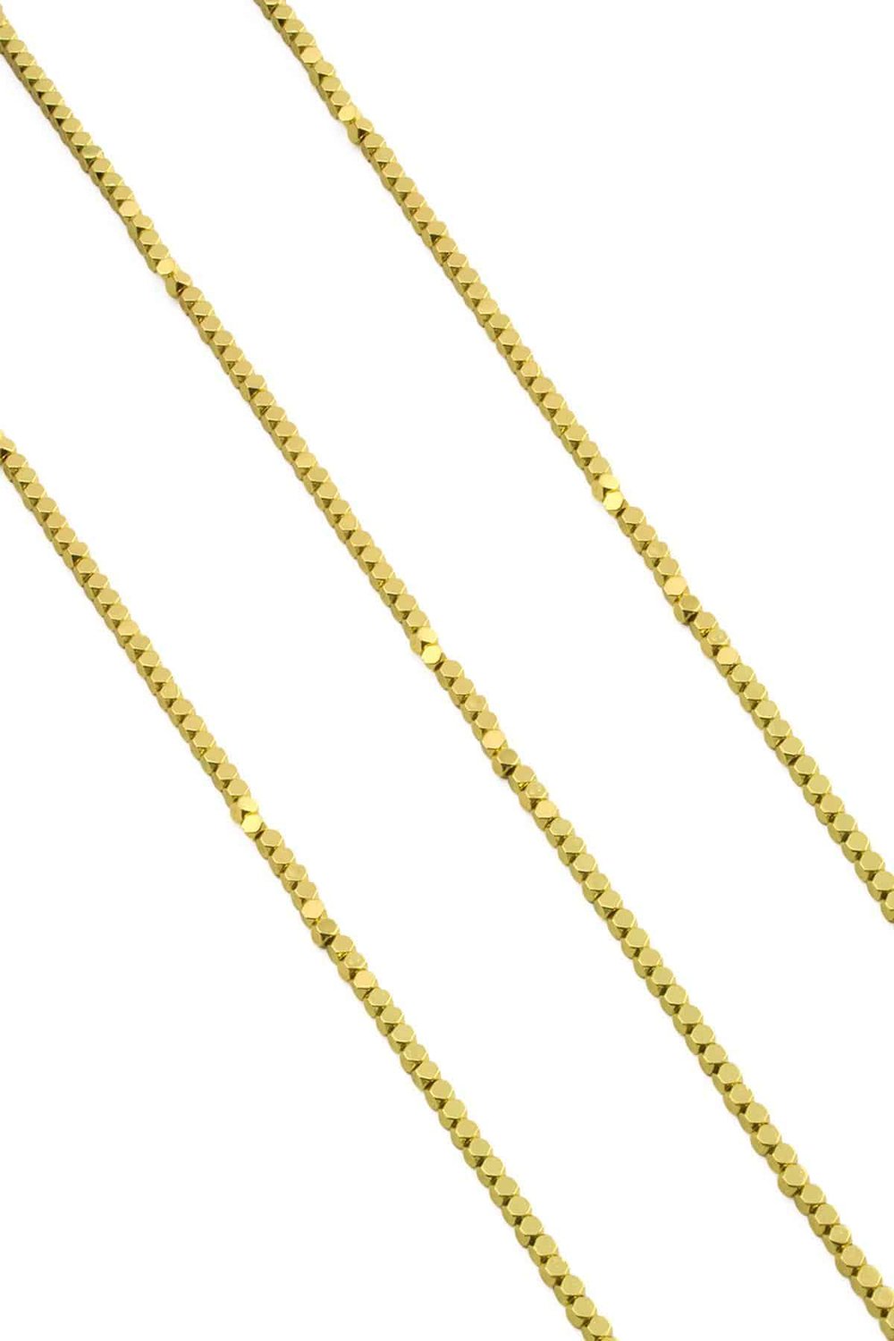 Hematit Taşı Küp Kesim Altın Sarı 2x2mm Doğal Taş Dizi