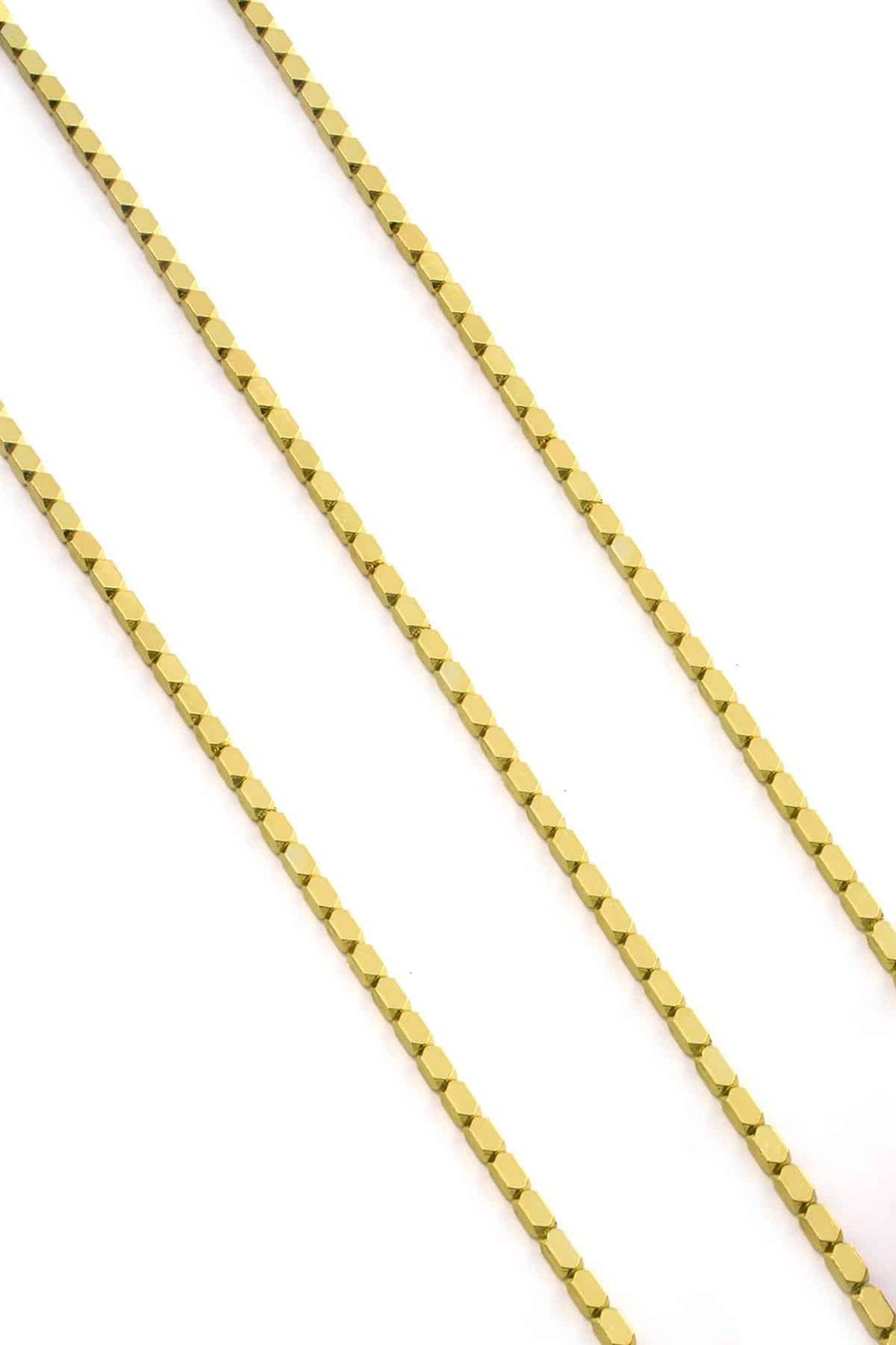 Hematit Taşı Dikdörtgen Kesim Altın Sarı 2x4mm Doğal Taş Dizi
