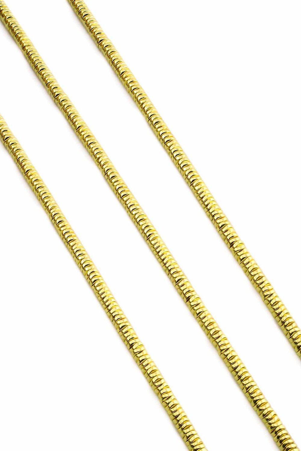 Hematite Natural Stone Shiny Gold Yellow 4x1mm String Of Beads