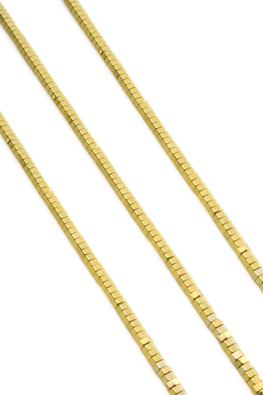 Hematite Natural Stone Shiny Gold Yellow 4x2mm String Of Beads