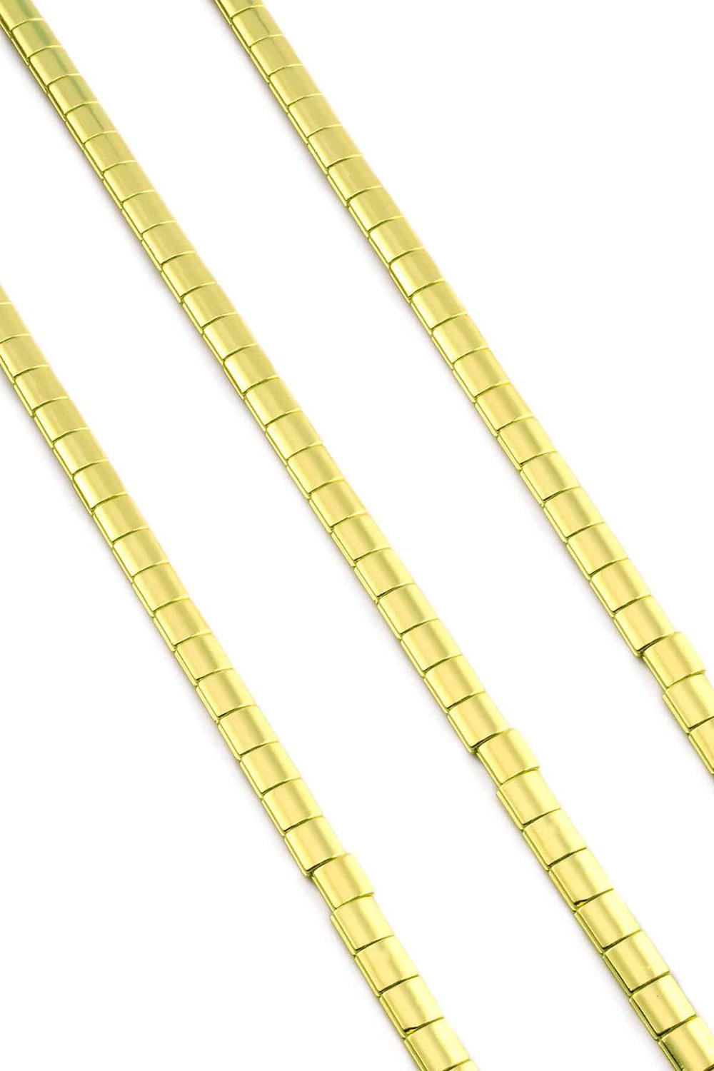 Hematite Natural Stone Shiny Gold Yellow 5x5mm String Of Beads