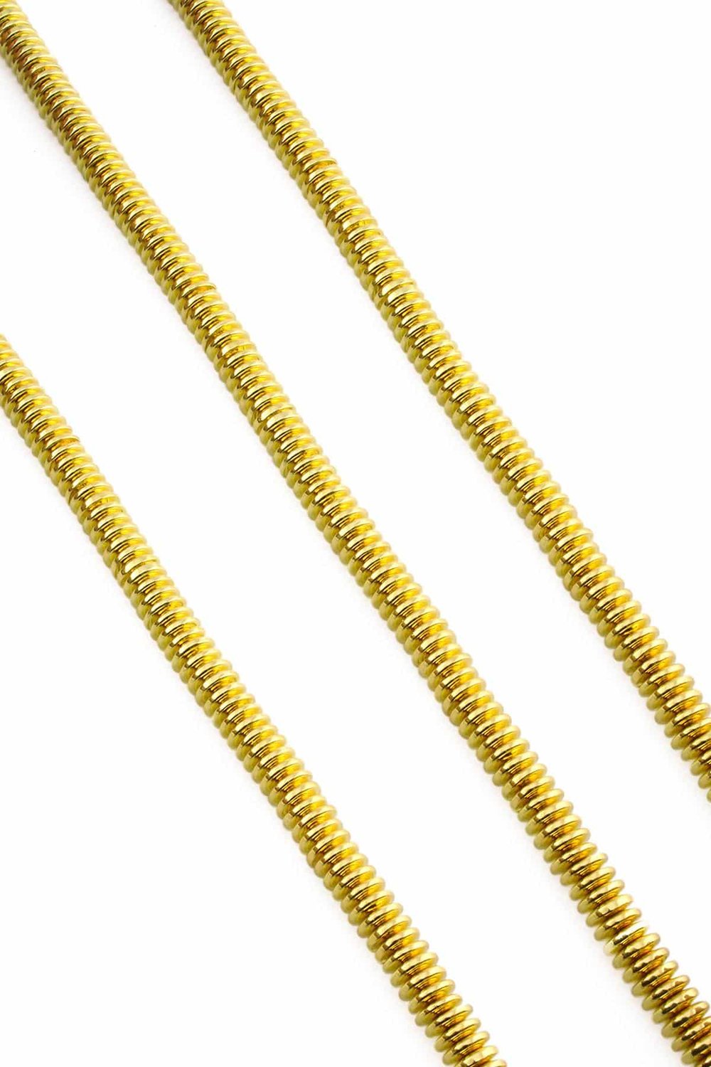 Hematite Stone Rondelle-Cut Gold Yellow 6x1mm Bead Strand