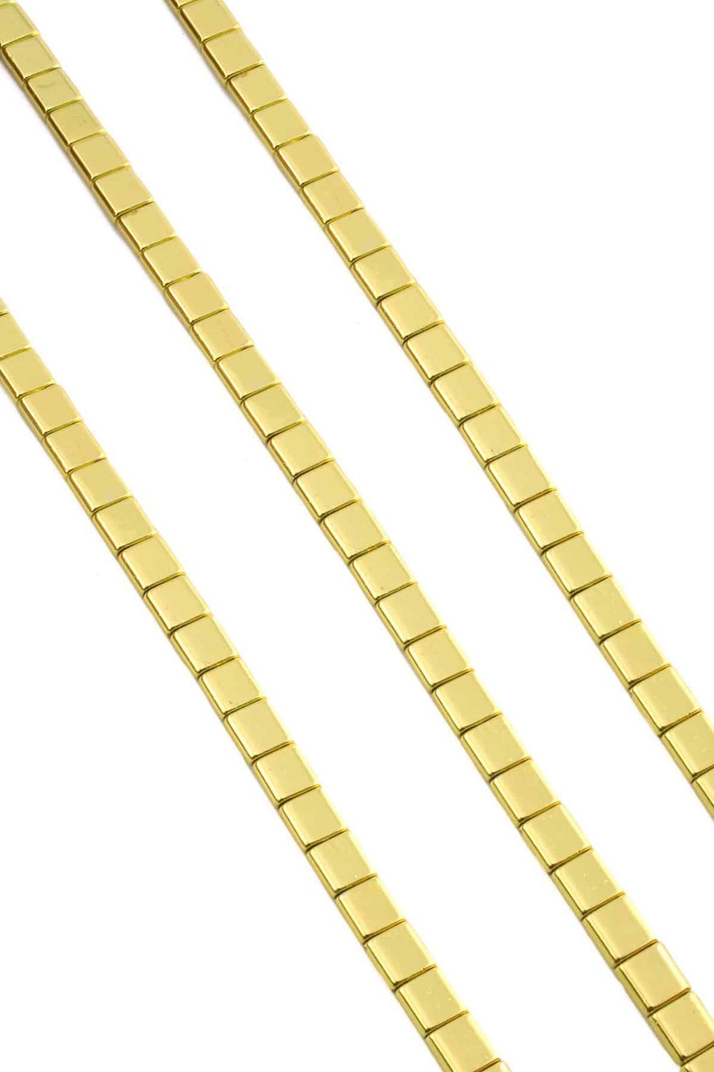 Hematit Taşı Kare Kesim Altın Sarı 6x6mm Doğal Taş Dizi