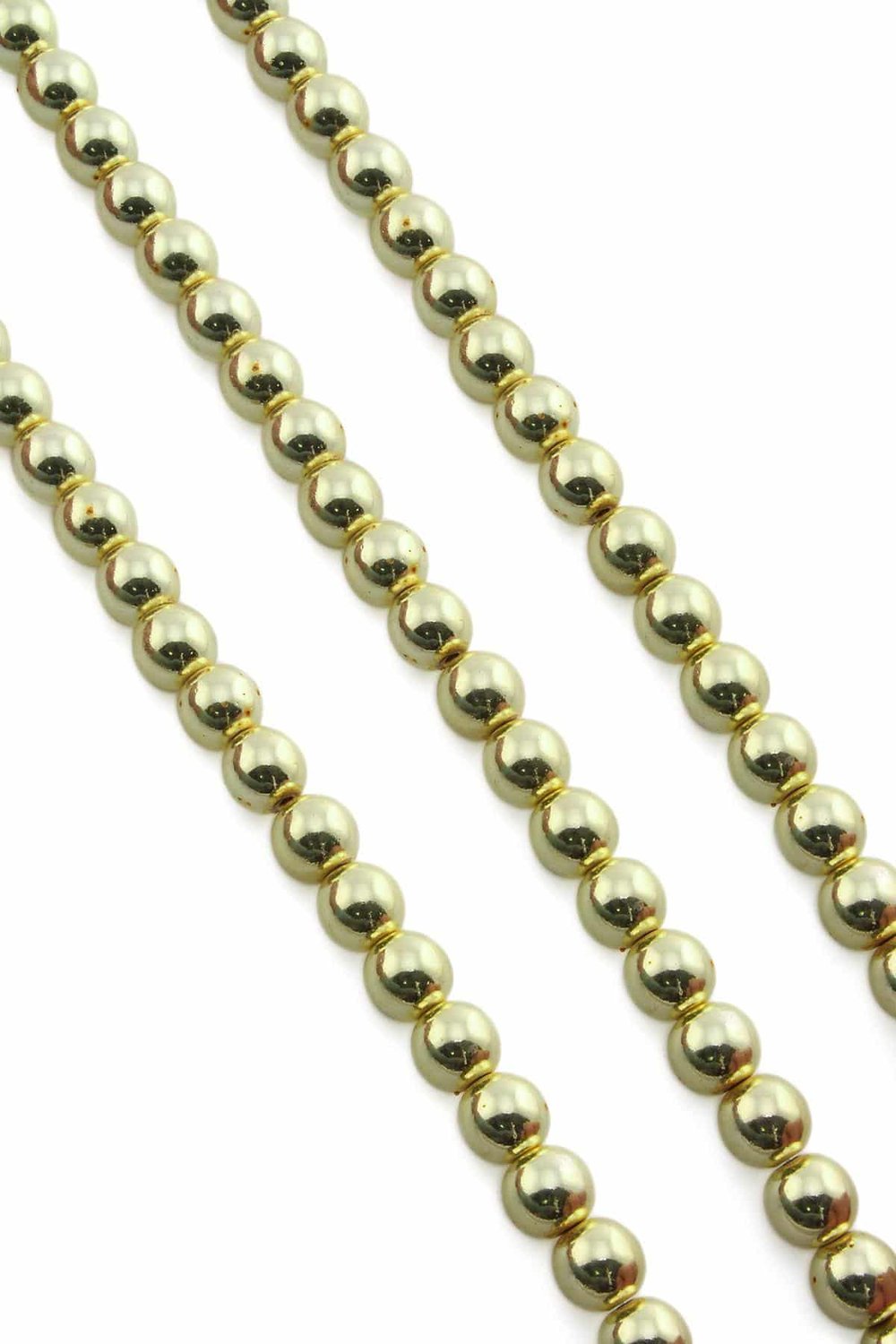 Hematit Taşı Küre Kesim Altın Sarı 8mm Doğal Taş Dizi