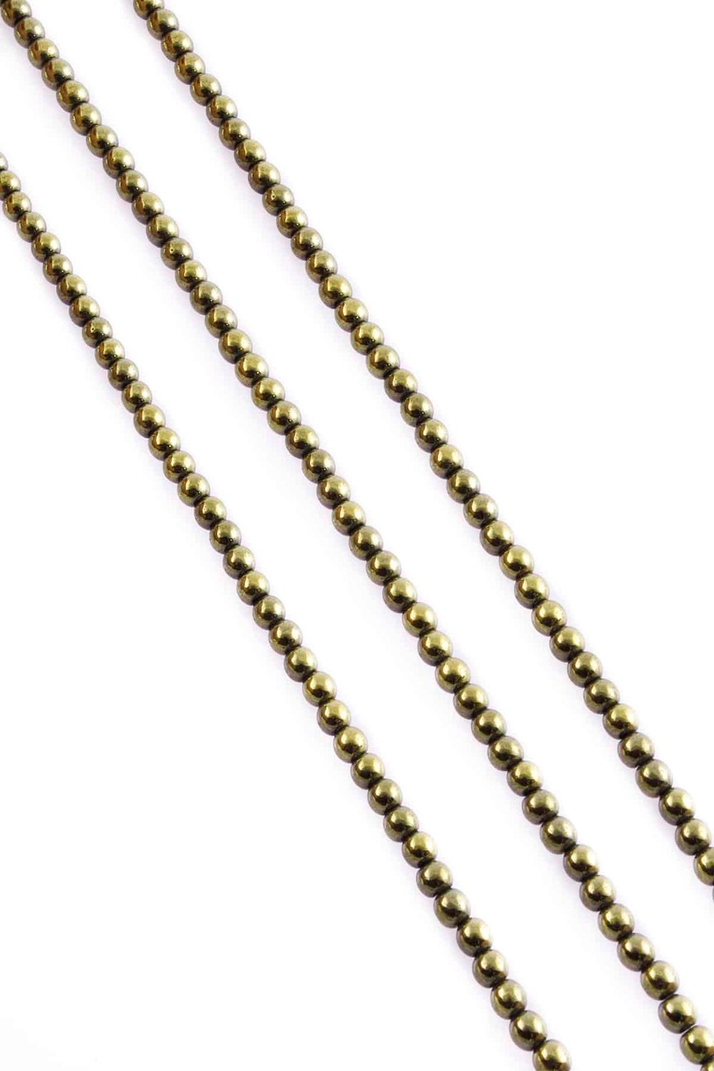 Hematite Natural Stone Shiny Antique Yellow 4mm String Of Beads