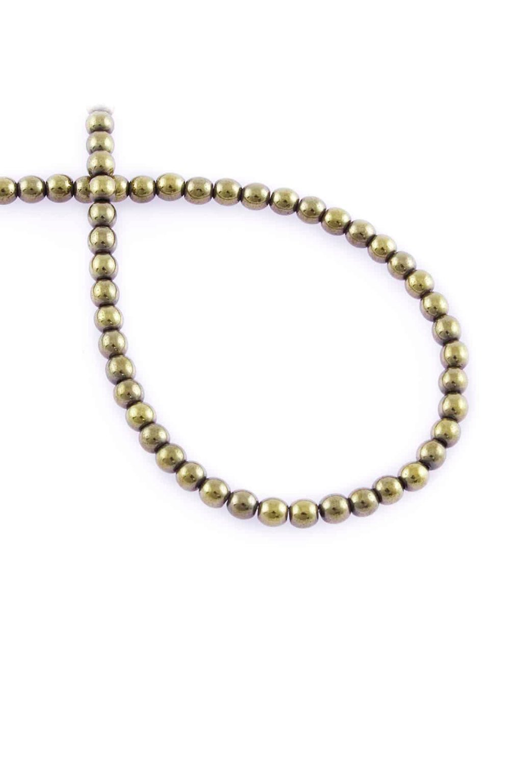Hematite Natural Stone Shiny Antique Yellow 4mm String Of Beads