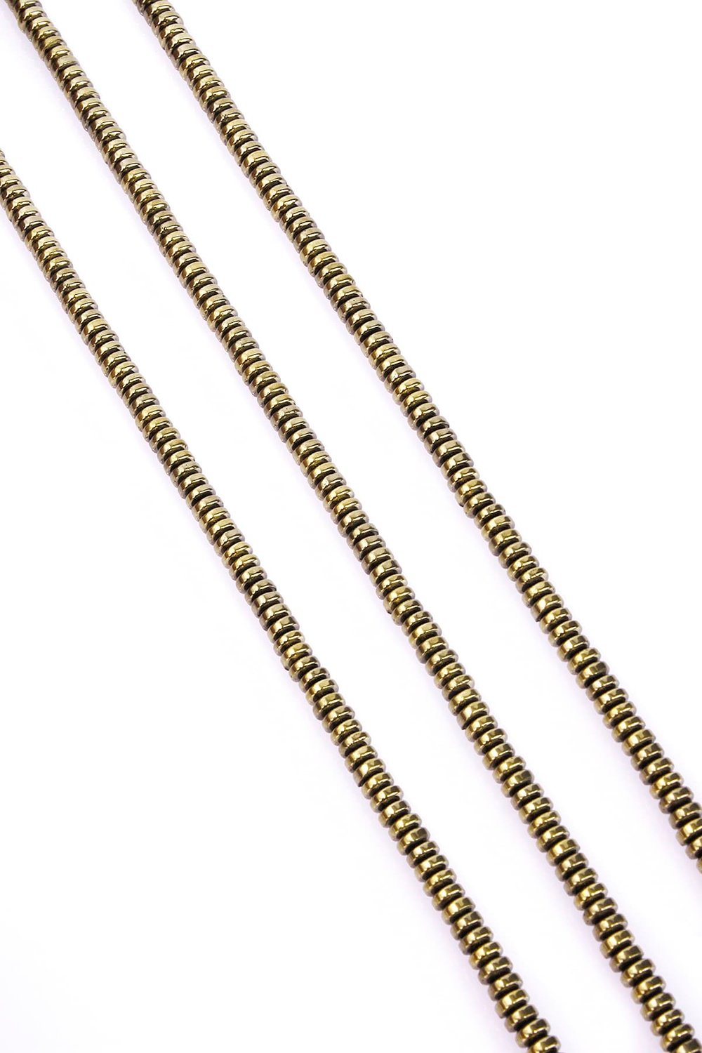 Hematit Taşı Rondela Kesim Parlak Antik Sarı 4x2mm Doğal Taş Dizi