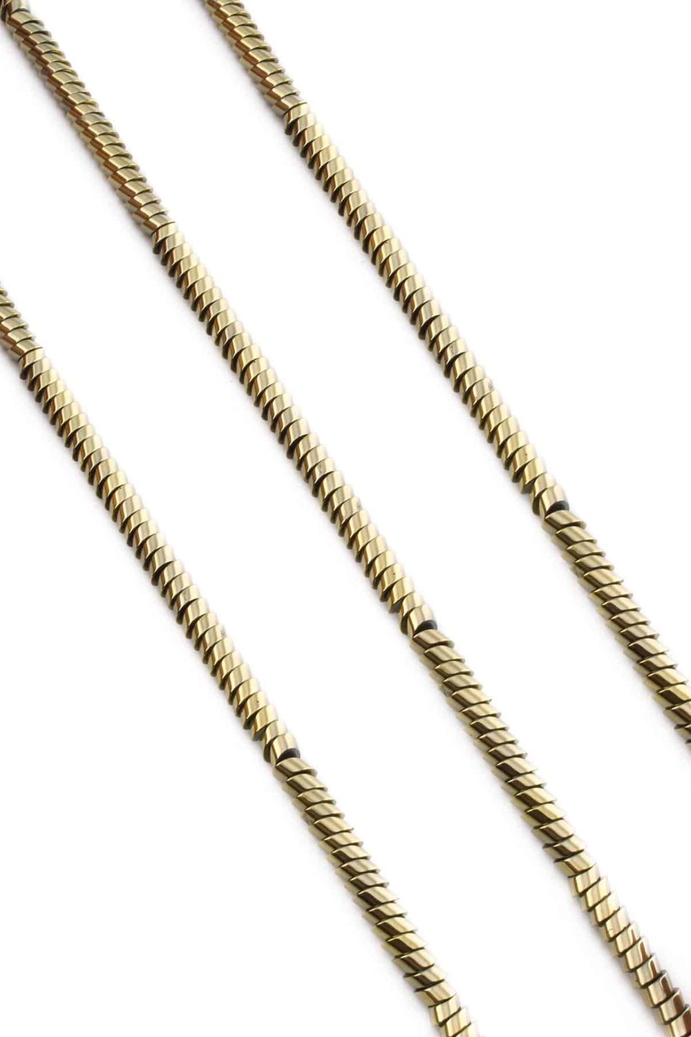 Hematit Taşı Rondela Kesim Parlak Antik Sarı 4x2mm Doğal Taş Dizi