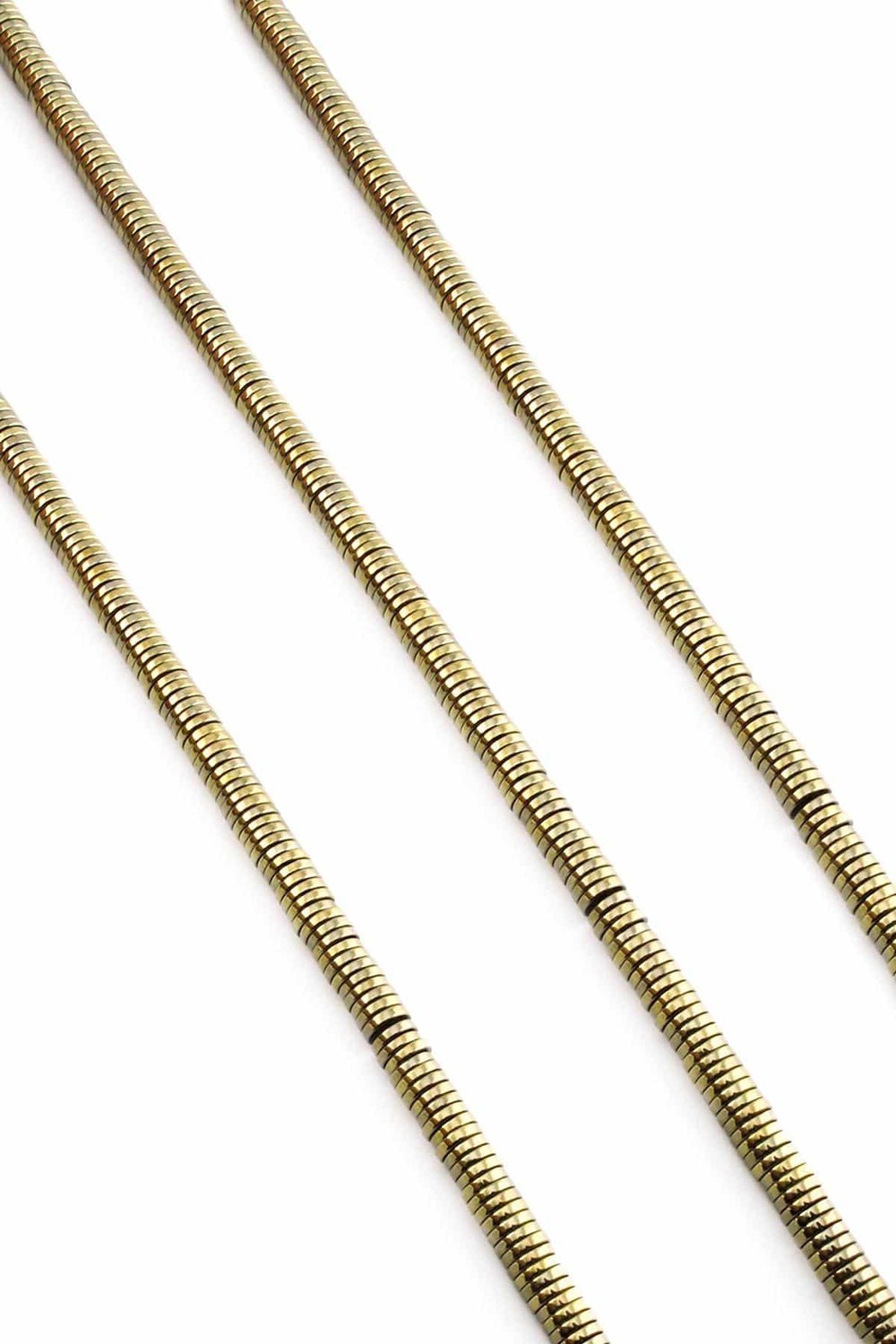 Hematit Taşı Rondela Kesim Parlak Antik Sarı 4x1mm Doğal Taş Dizi