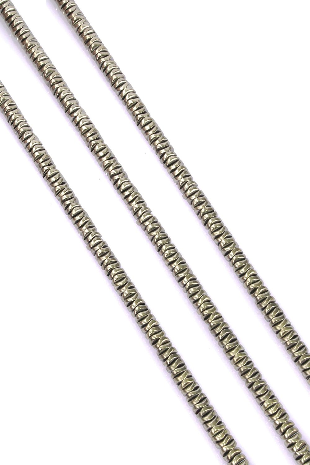Hematit Taşı Rondela Kesim Parlak Antik Sarı 6x1mm Doğal Taş Dizi