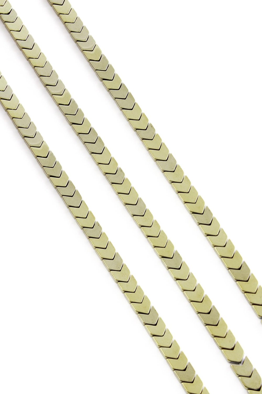 Hematit Taşı Çavuş Kesim Parlak Antik Sarı 6x3mm Doğal Taş Dizi