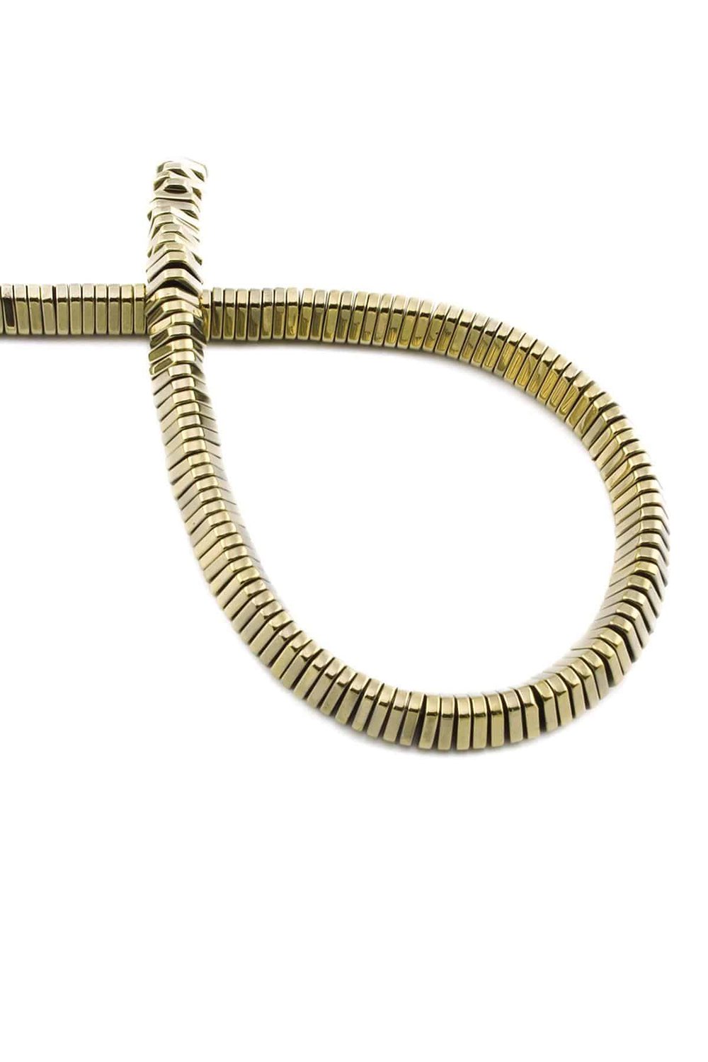 Hematite Natural Stone Shiny Antique Yellow 6x1mm String Of Beads