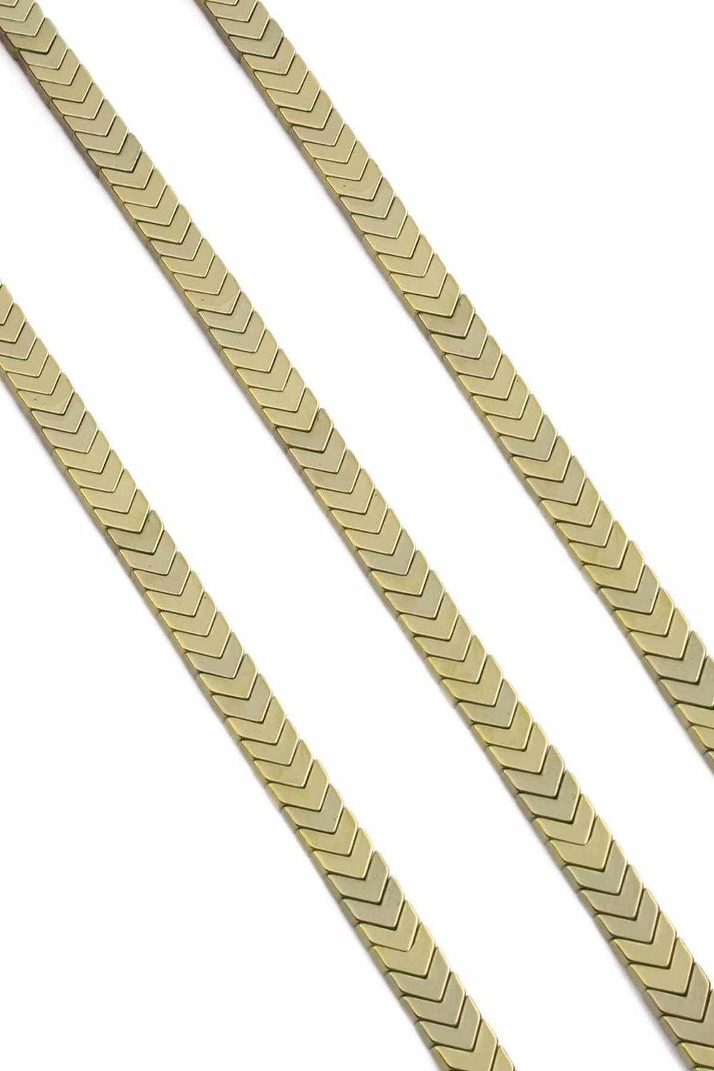 Hematite Natural Stone Shiny Antique Yellow 7x2mm String Of Beads