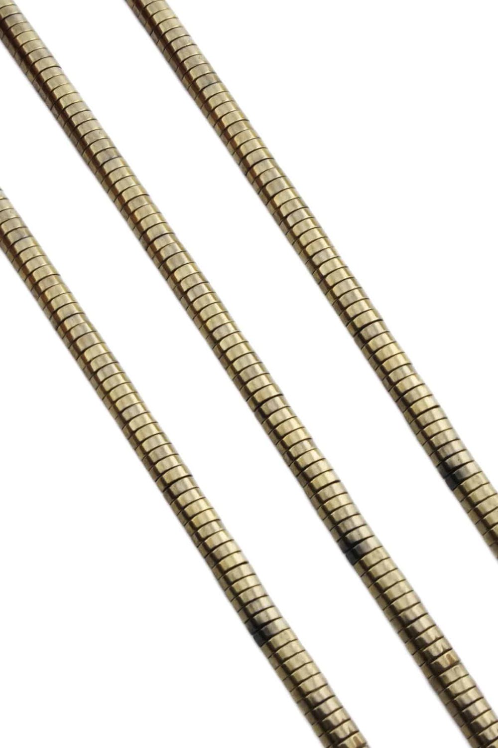 Hematit Taşı Bombeli Kesim Parlak Antik Sarı 6x2mm Doğal Taş Dizi