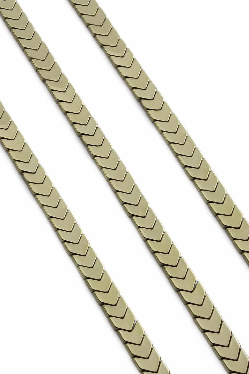 Hematit Taşı Çavuş Kesim Parlak Antik Sarı 8x3mm Doğal Taş Dizi