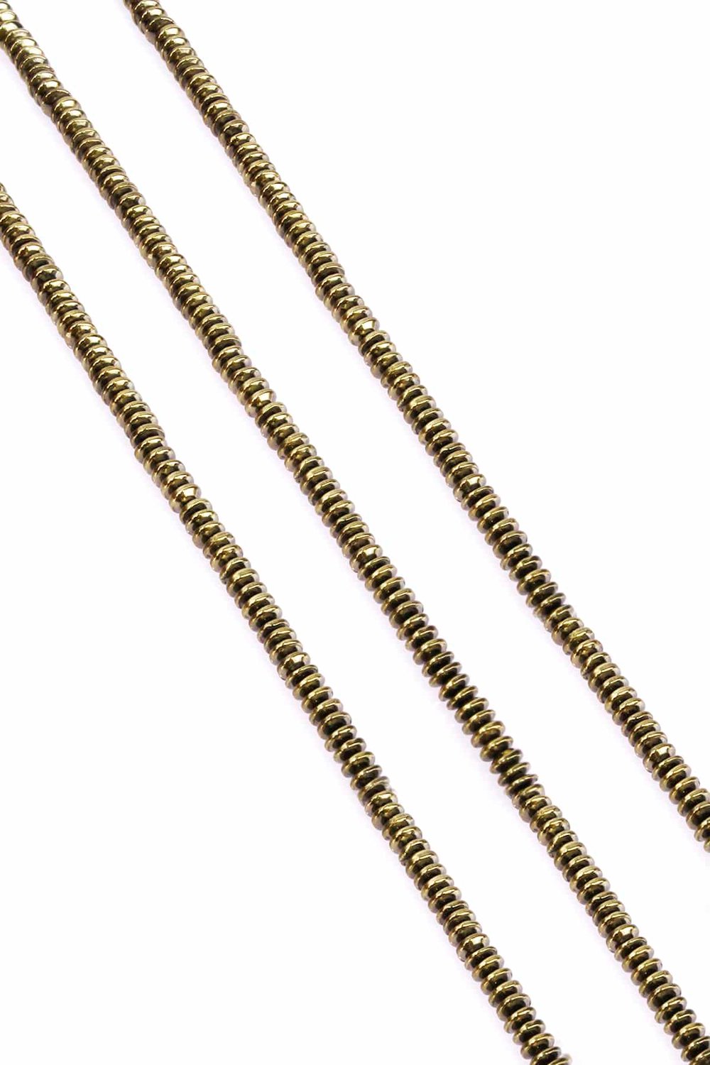 Hematite Natural Stone Shiny Antique Yellow Circle Cut 5x2 String Of Beads