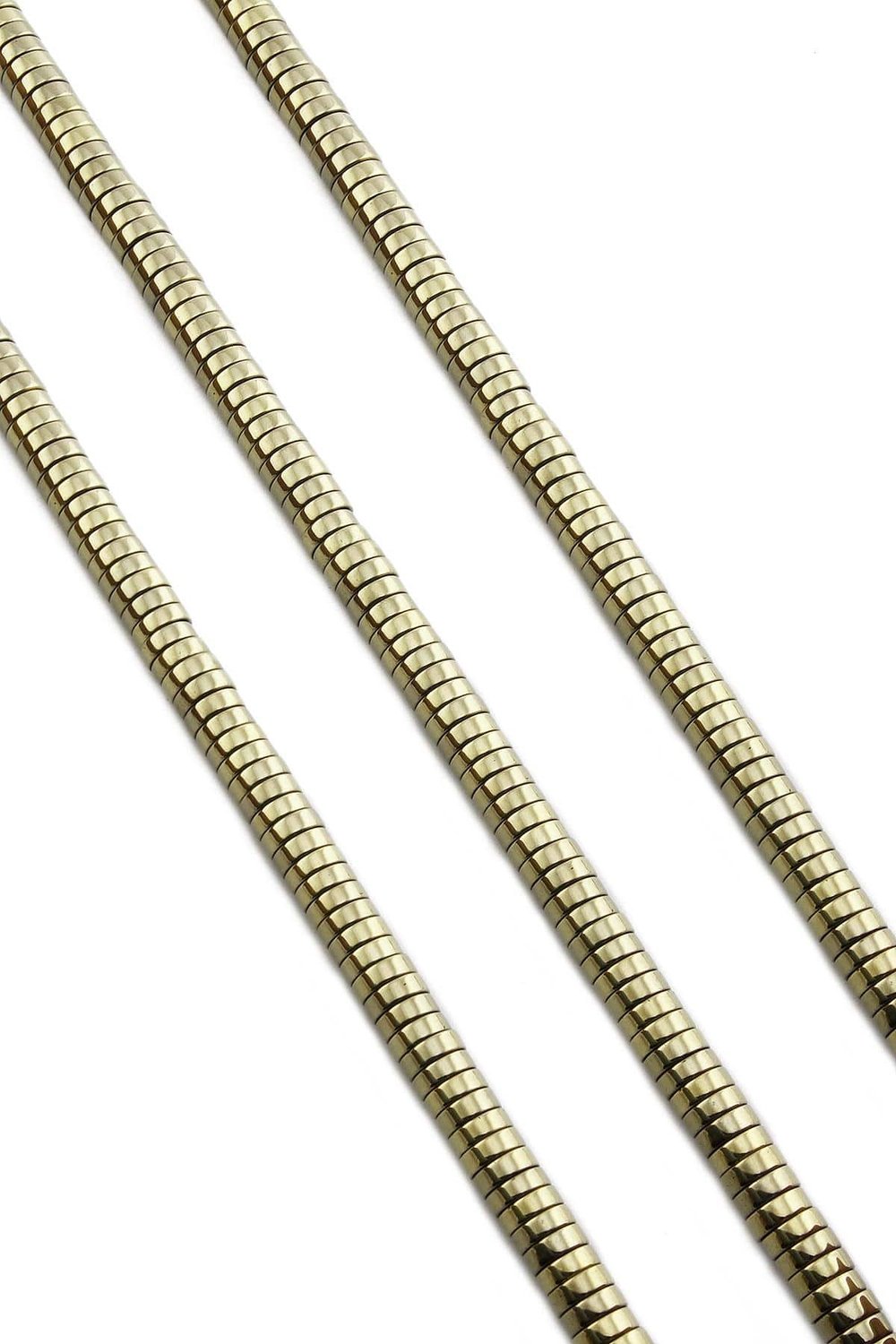 Hematite Natural Stone Shiny Antique Yellow Circle Cut 6x2mm String Of Beads