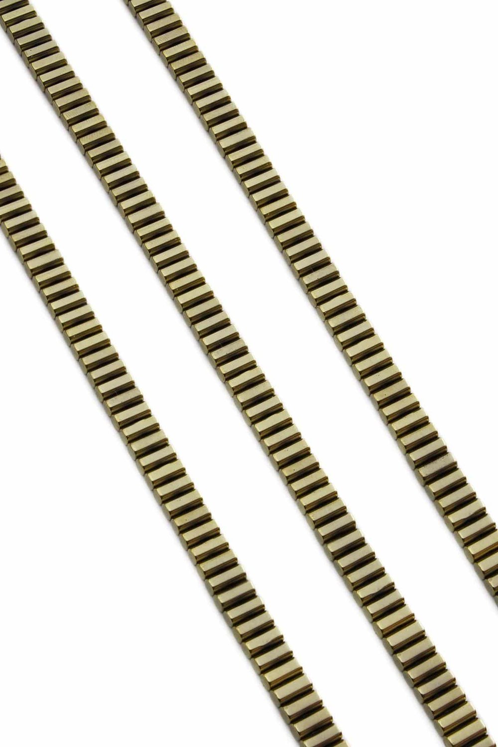 Hematit Taşı Dikdörtgen Kesim Parlak Antik Sarı 3x5mm Doğal Taş Dizi