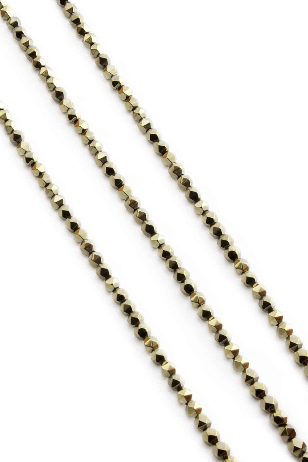 Hematit Taşı Hegzagonal Kesim Parlak Antik Sarı 4x4mm Doğal Taş Dizi