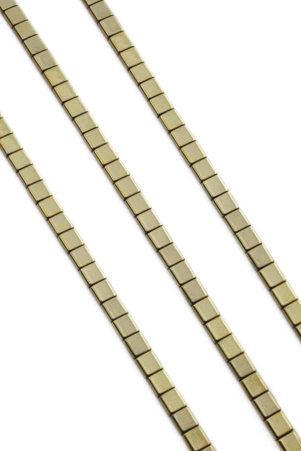 Hematit Taşı Kare Kesim Parlak Antik Sarı 6x6mm Doğal Taş Dizi