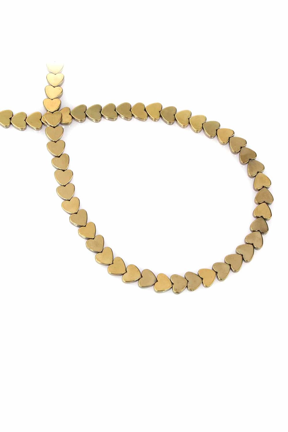 Hematit Taşı Kalp Kesim Parlak Antik Sarı 6mm Doğal Taş Dizi